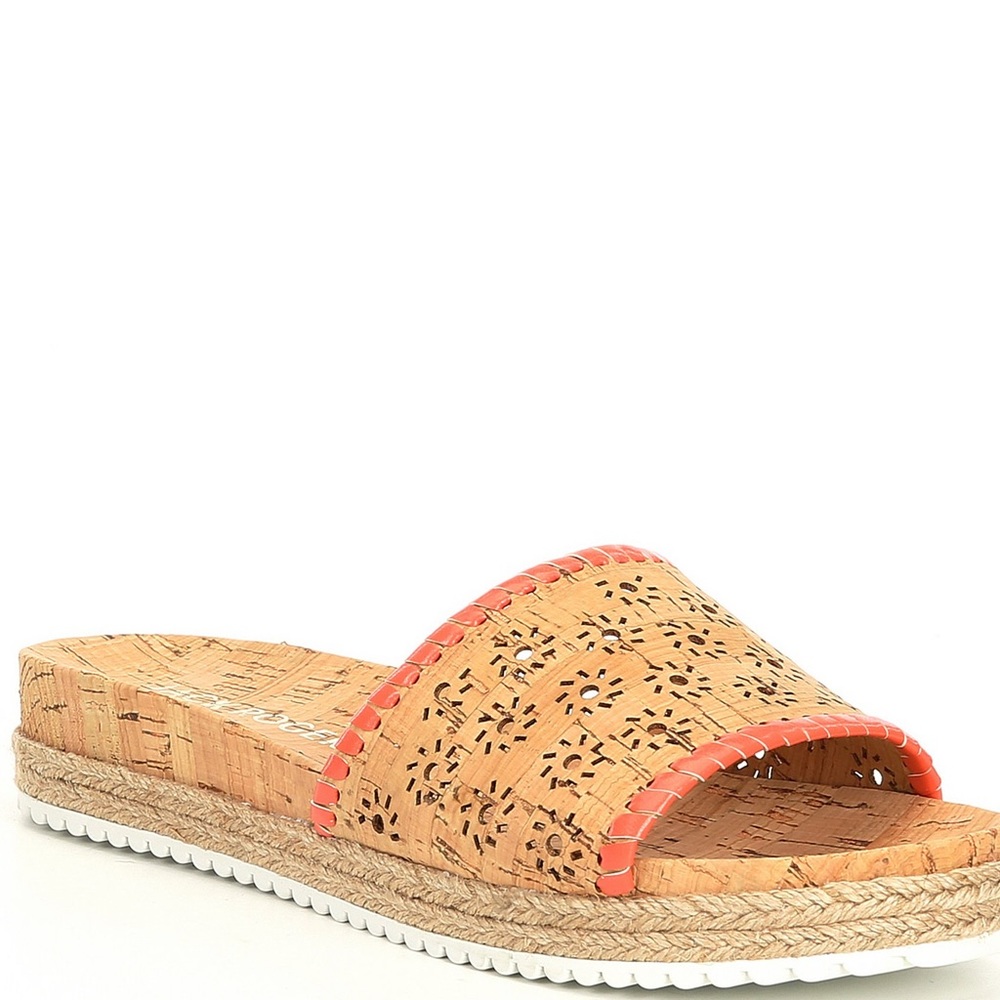 Jack Rodgers RO Coral Cork Espadrille Slides